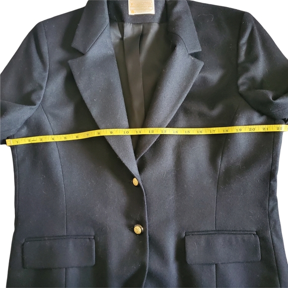 Vintage 50s Pendleton Classic 2 Button Black Wool Blazer Jacket 14 - Picture 8 of 11